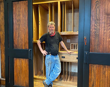 Custom storage unit built for Arts Depot